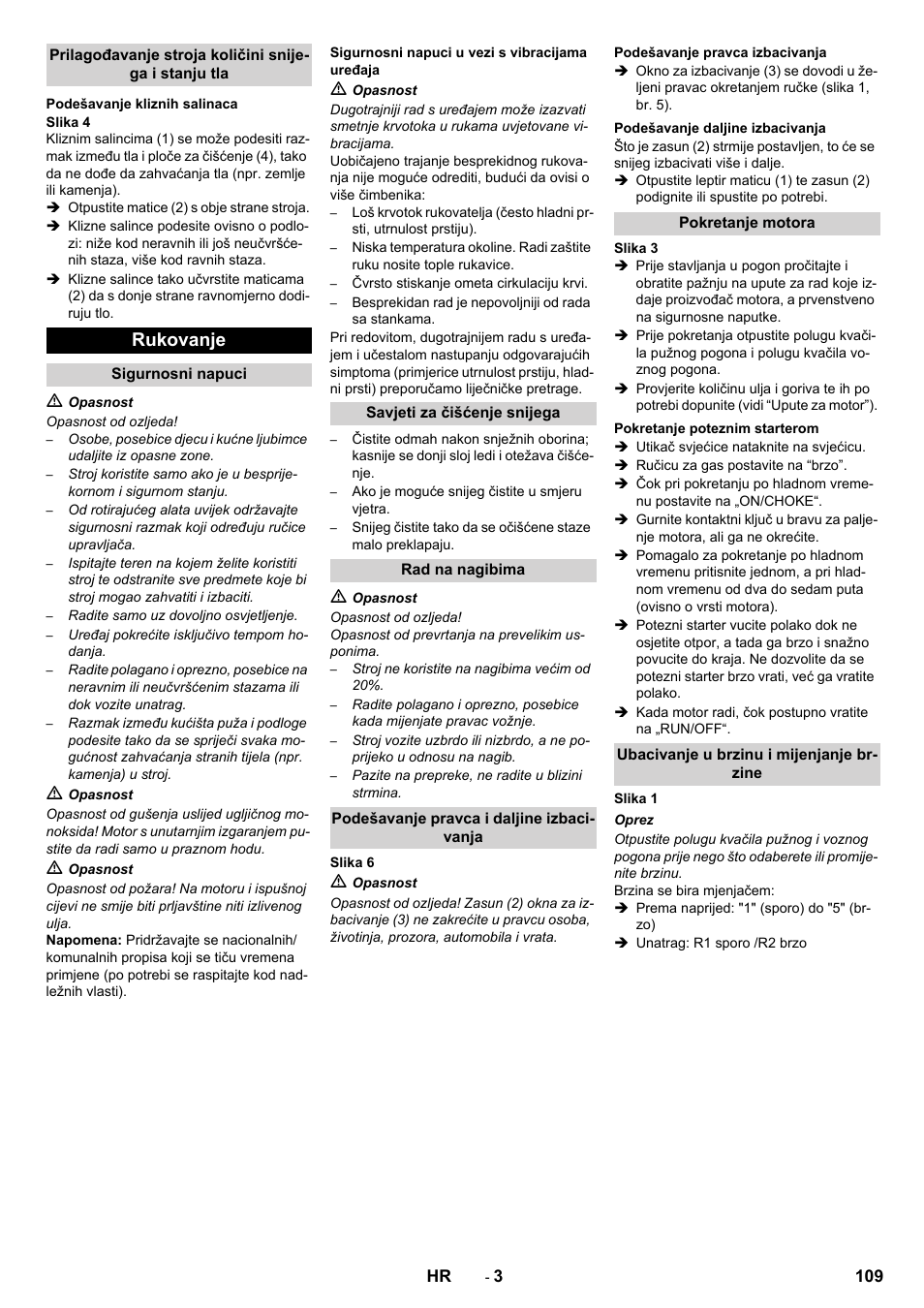 Rukovanje | Karcher STH 5-56 User Manual | Page 109 / 128