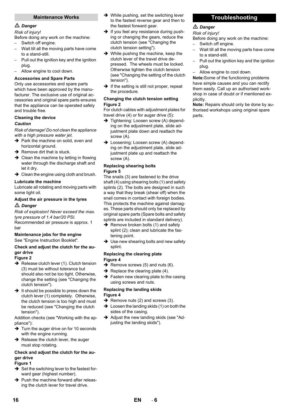 Troubleshooting | Karcher STH 5-56 User Manual | Page 16 / 128