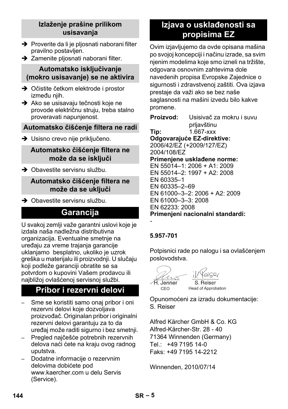 Karcher NT 65-2 Tact Tc User Manual | Page 144 / 184