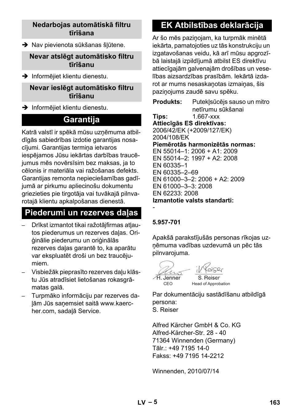 Karcher NT 65-2 Tact Tc User Manual | Page 163 / 184