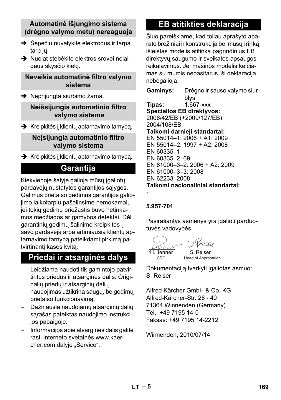 Karcher NT 65-2 Tact Tc User Manual | Page 169 / 184
