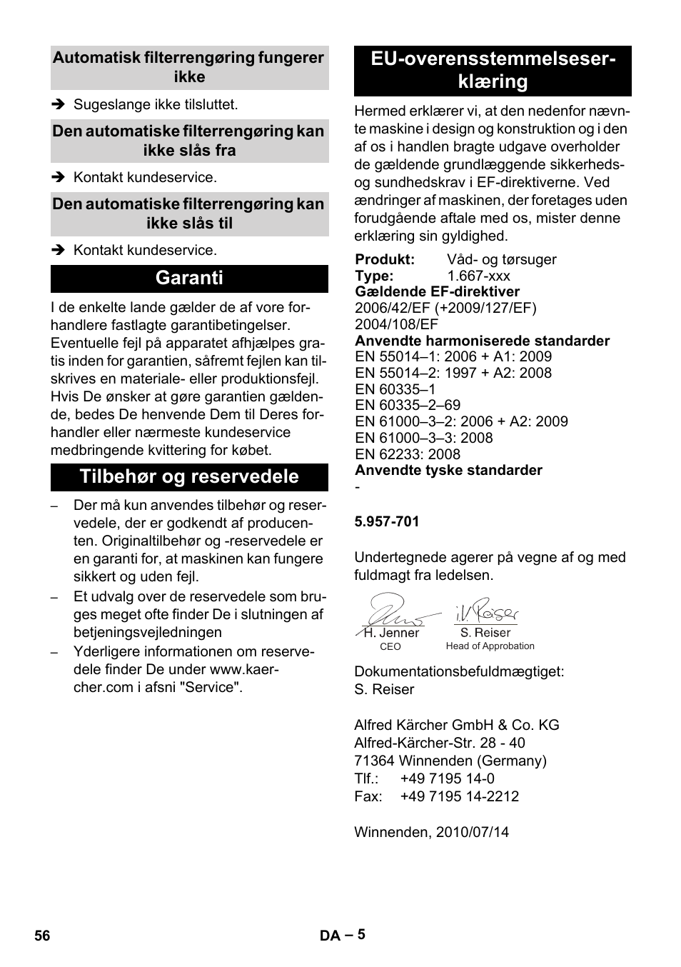 Karcher NT 65-2 Tact Tc User Manual | Page 56 / 184