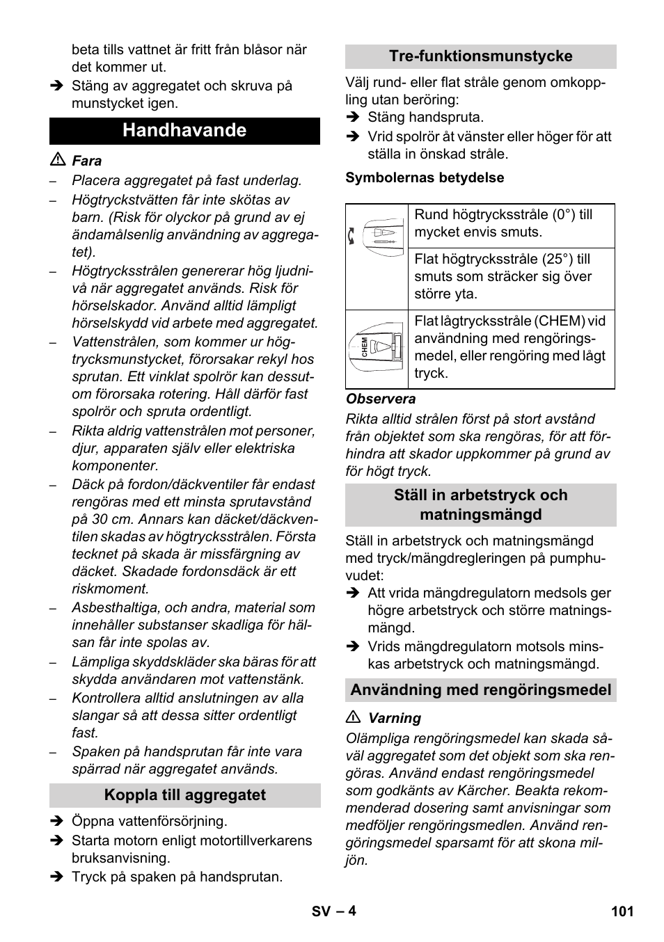 Handhavande | Karcher HD 1040 B User Manual | Page 101 / 248