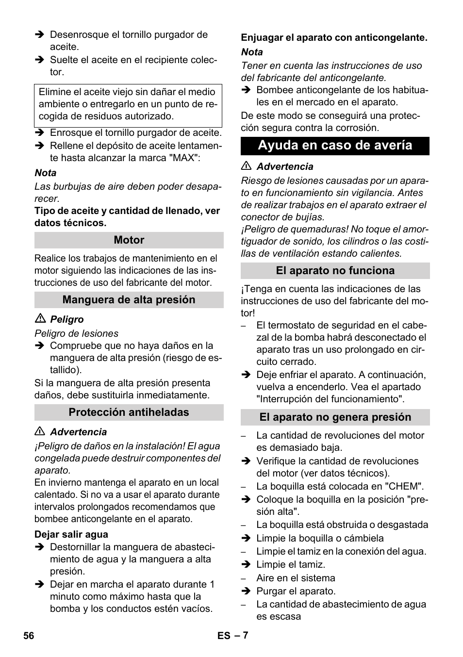 Ayuda en caso de avería | Karcher HD 1040 B User Manual | Page 56 / 248