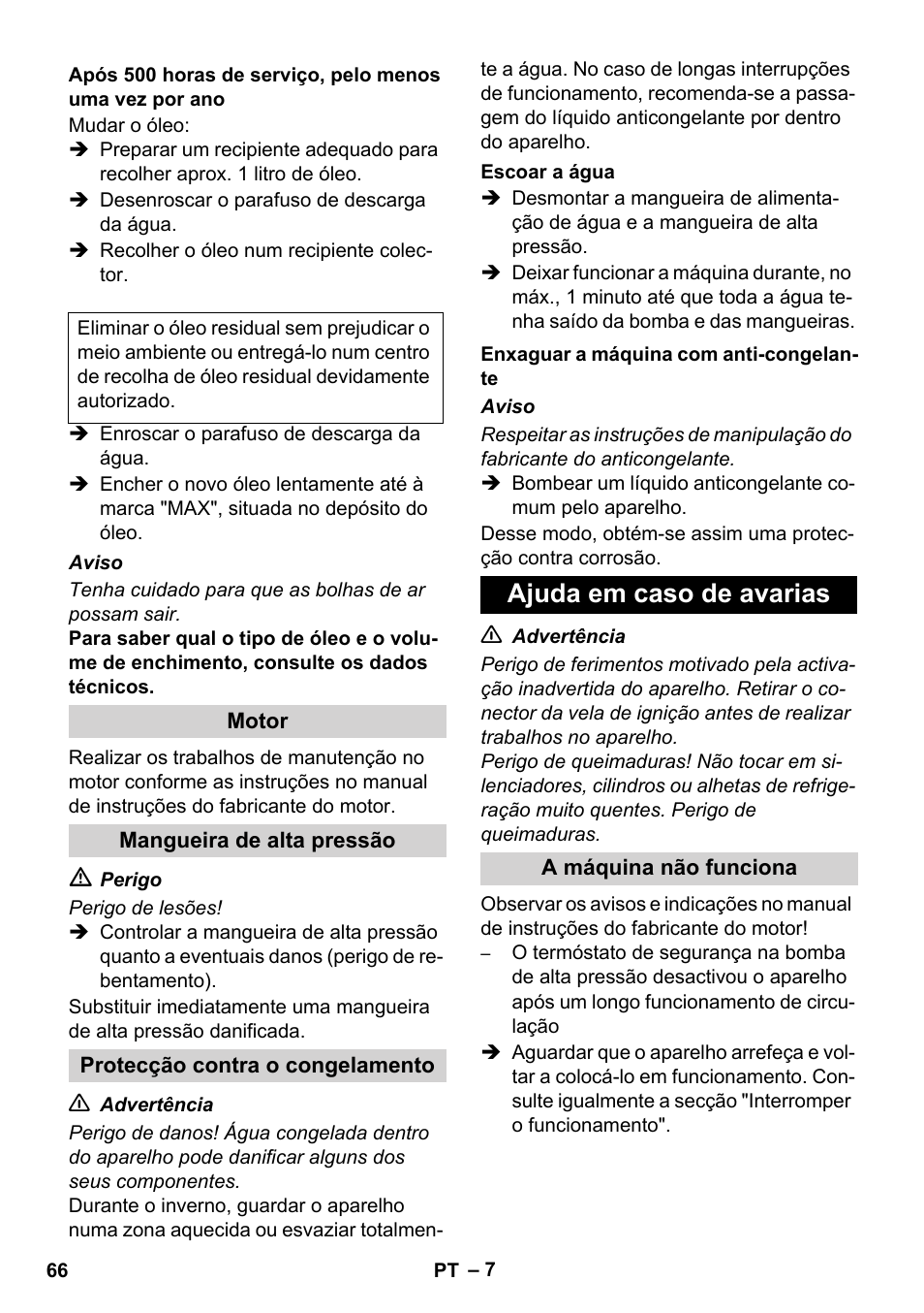 Ajuda em caso de avarias | Karcher HD 1040 B User Manual | Page 66 / 248