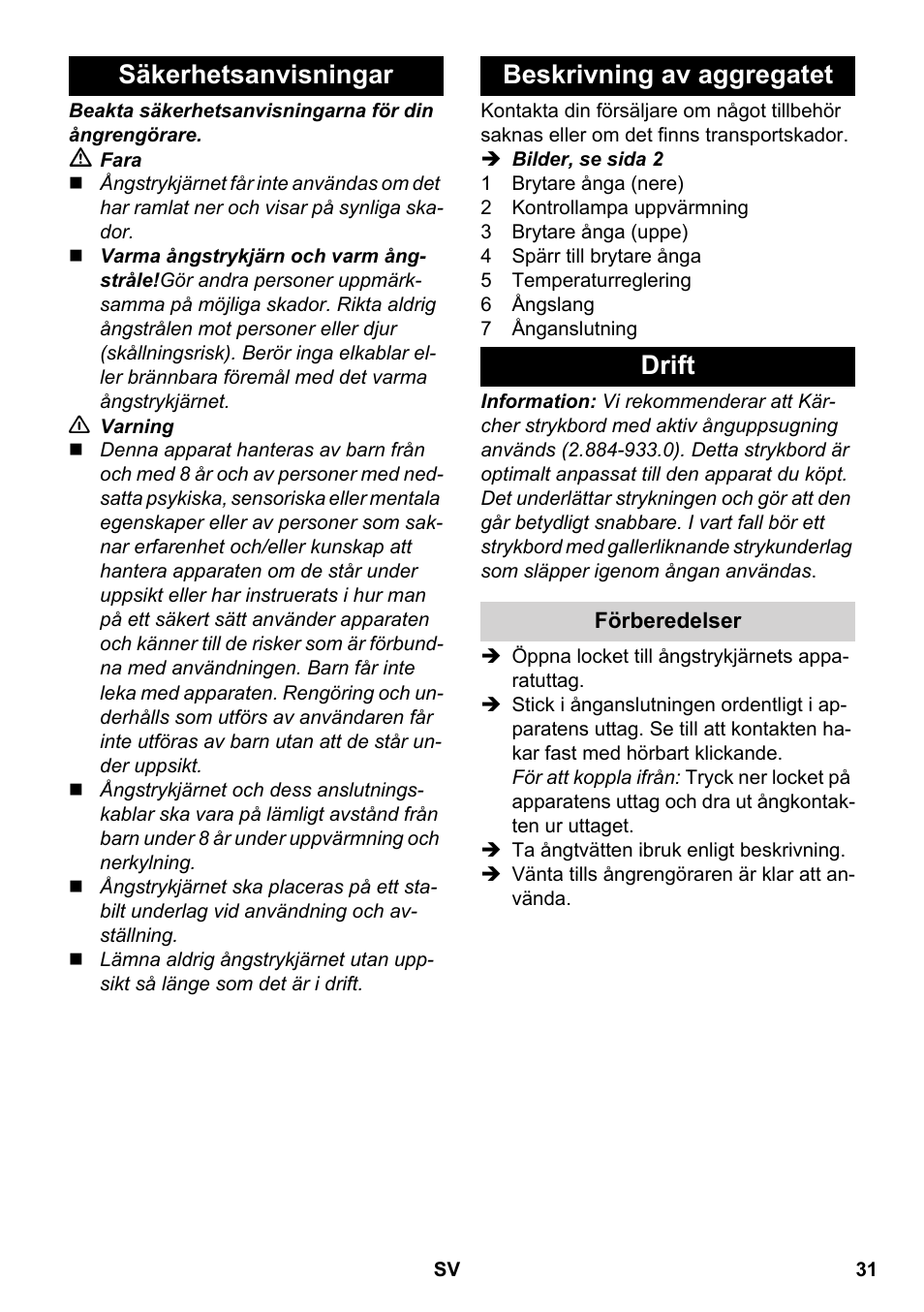 Karcher SC 5-800 C EU User Manual | Page 31 / 88