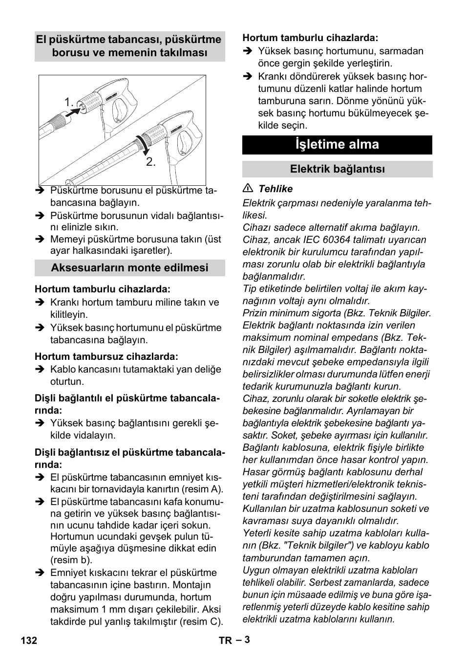 Işletime alma | Karcher HD 13-18 S Plus User Manual | Page 132 / 300