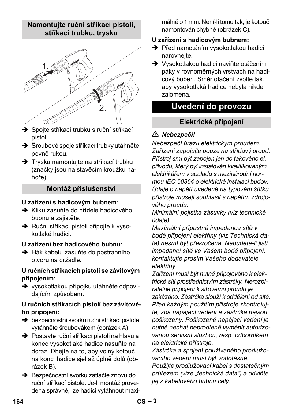Uvedení do provozu | Karcher HD 13-18 S Plus User Manual | Page 164 / 300