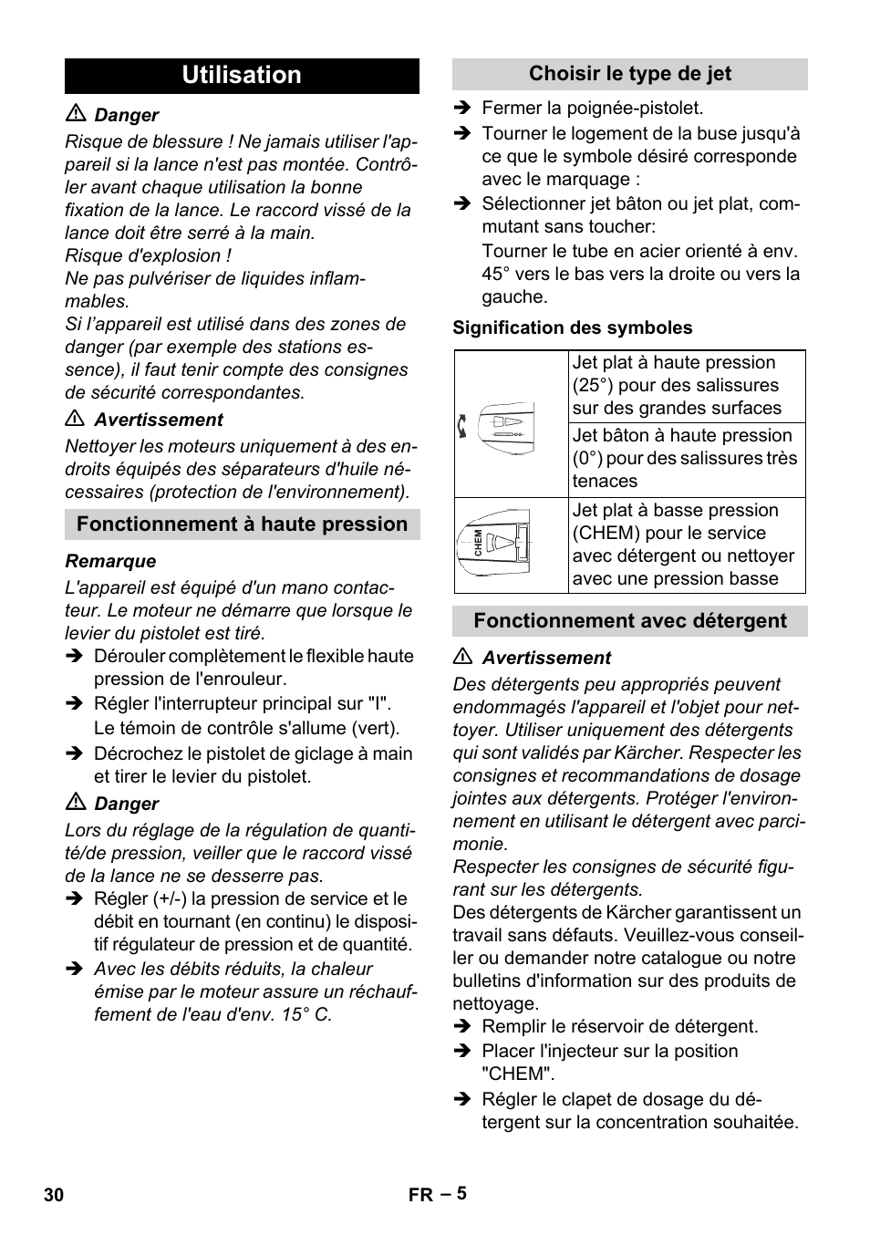 Utilisation | Karcher HD 13-18 S Plus User Manual | Page 30 / 300