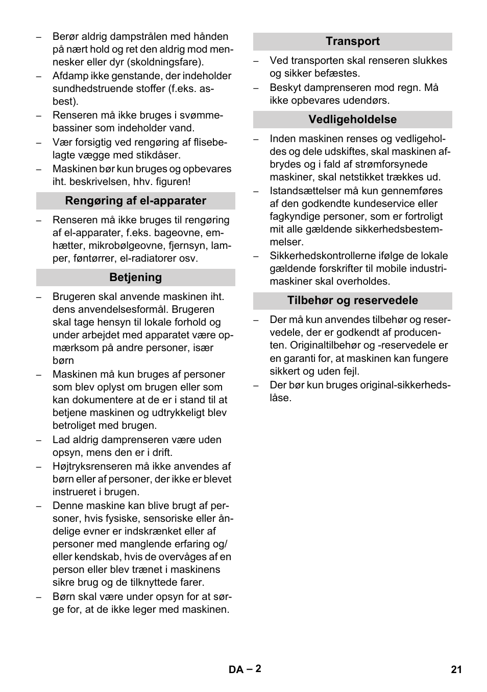 Karcher DE 4002 EU User Manual | Page 21 / 60