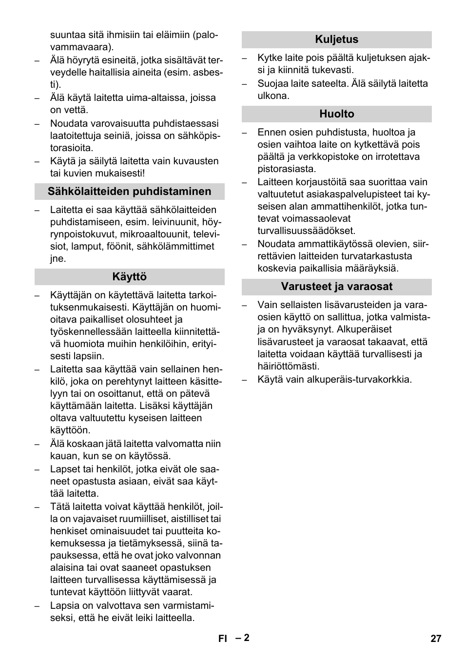 Karcher DE 4002 EU User Manual | Page 27 / 60
