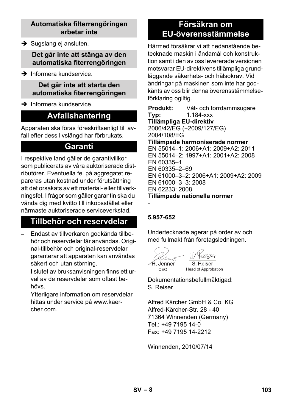 Karcher NT 35-1 Tact Te M User Manual | Page 103 / 284