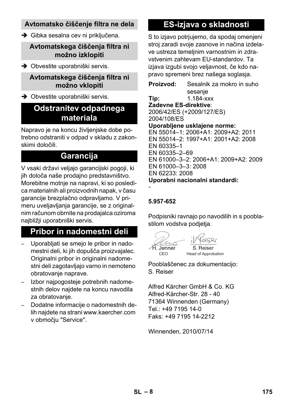 Karcher NT 35-1 Tact Te M User Manual | Page 175 / 284