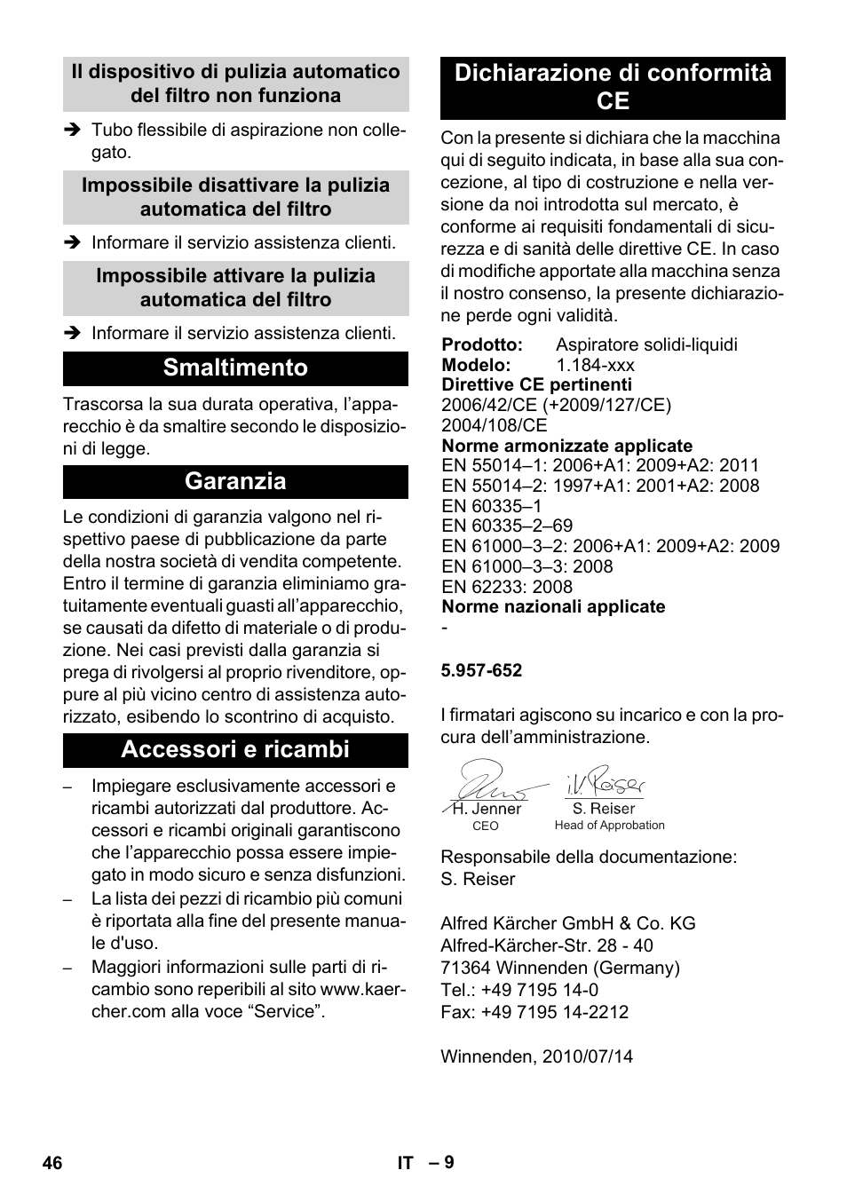 Karcher NT 35-1 Tact Te M User Manual | Page 46 / 284