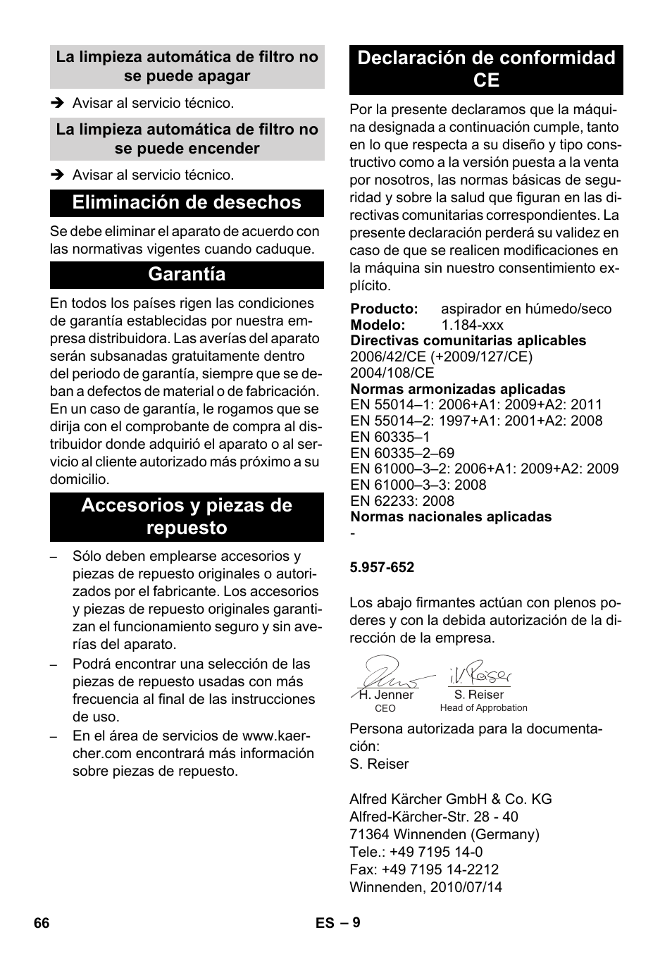 Karcher NT 35-1 Tact Te M User Manual | Page 66 / 284