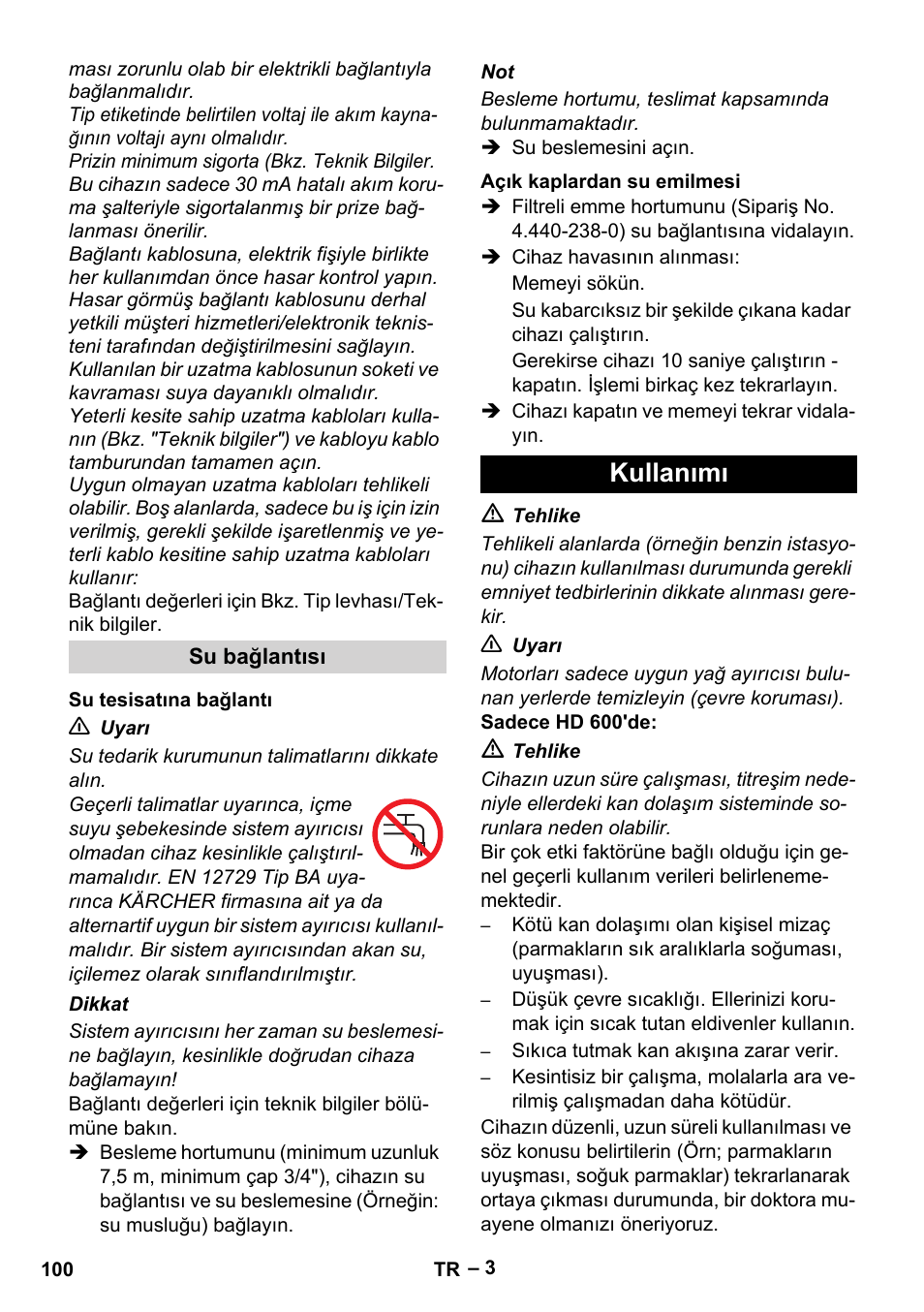 Kullanımı | Karcher HD 715 User Manual | Page 100 / 222