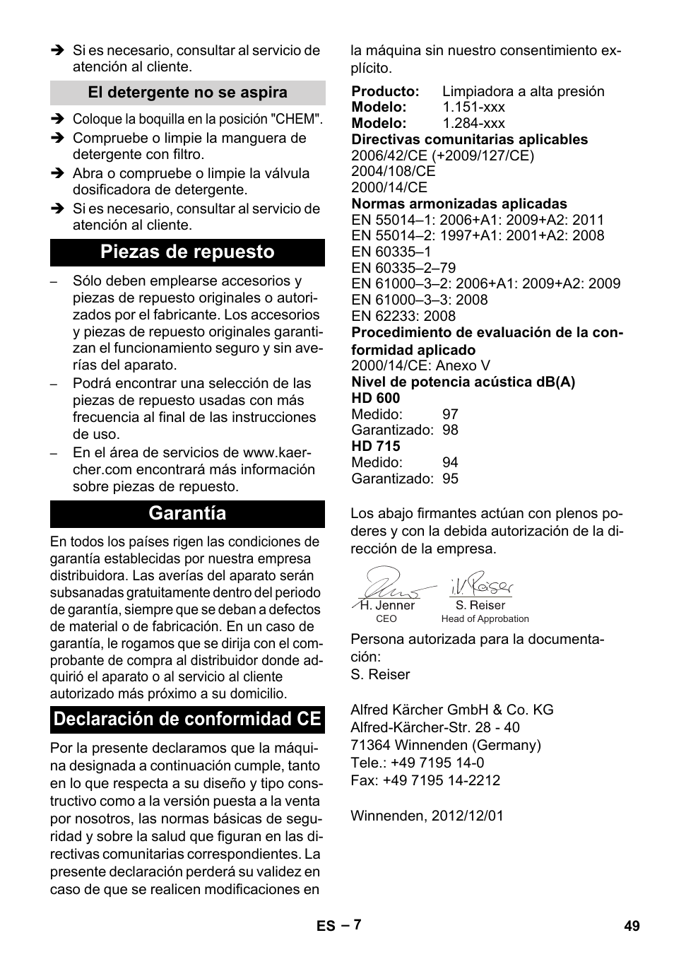 Karcher HD 715 User Manual | Page 49 / 222