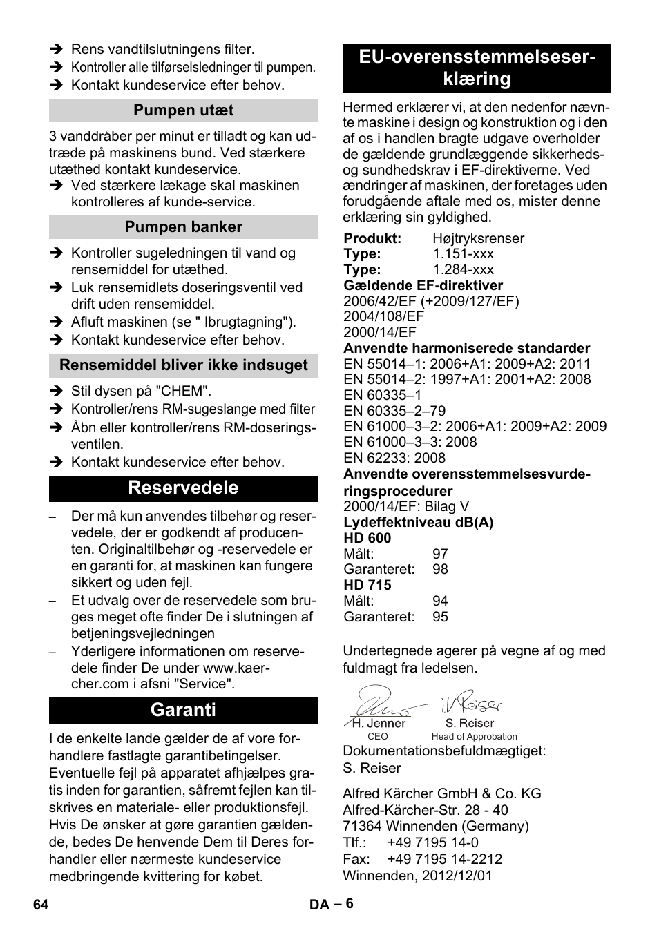 Karcher HD 715 User Manual | Page 64 / 222