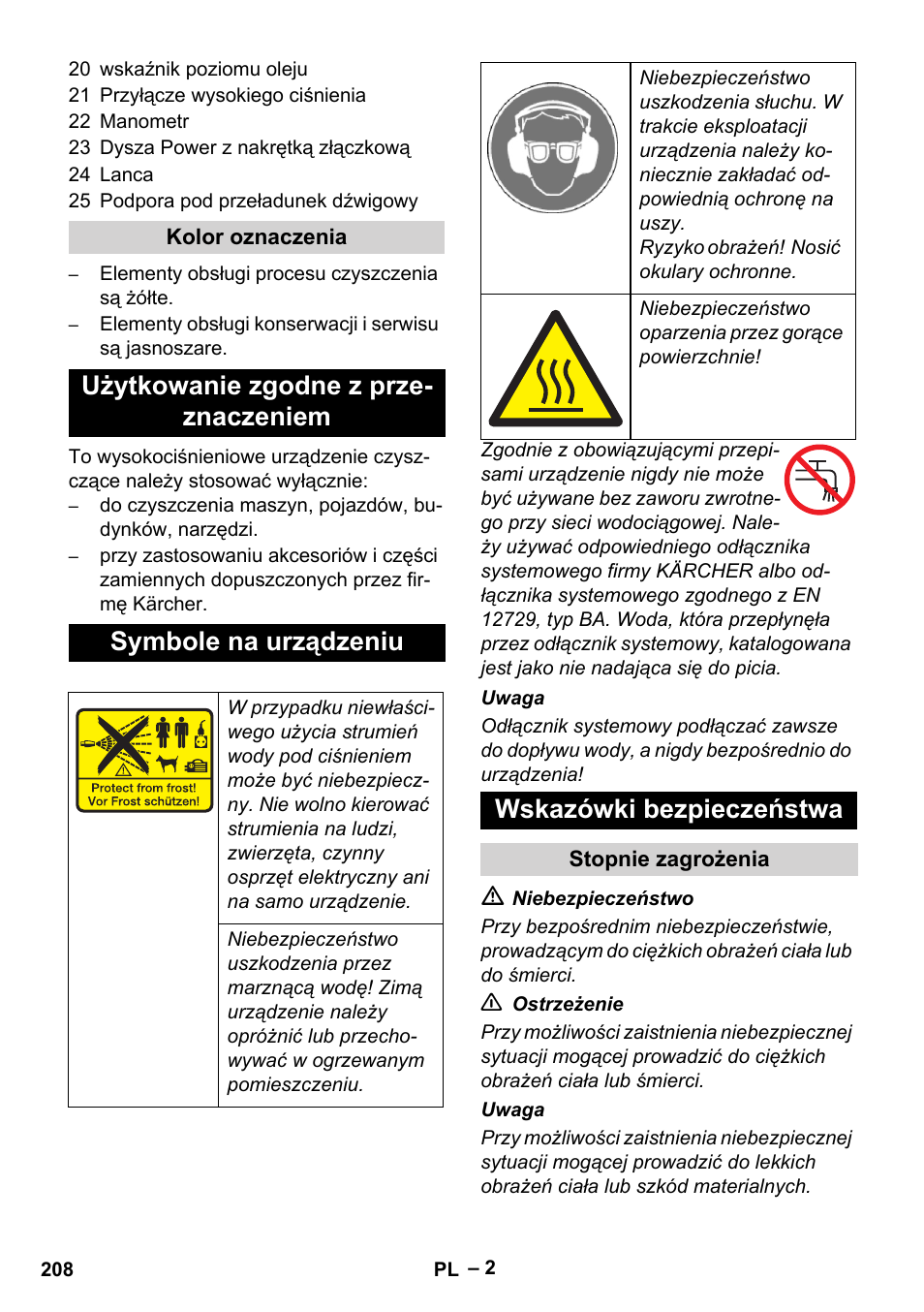 Wskazówki bezpieczeństwa | Karcher HD 9-50-4 User Manual | Page 208 / 340