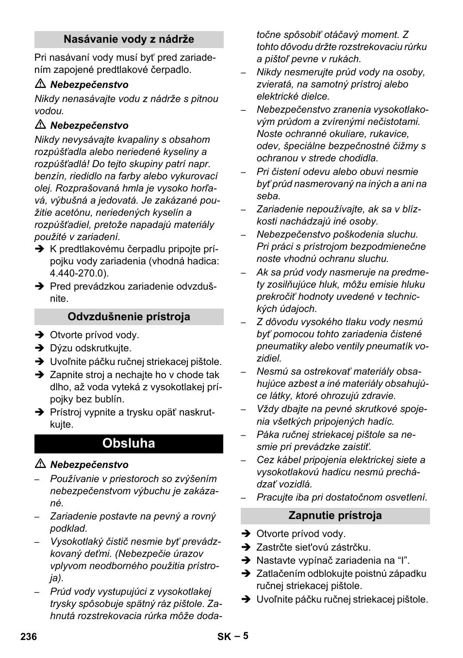 Obsluha | Karcher HD 9-50-4 User Manual | Page 236 / 340