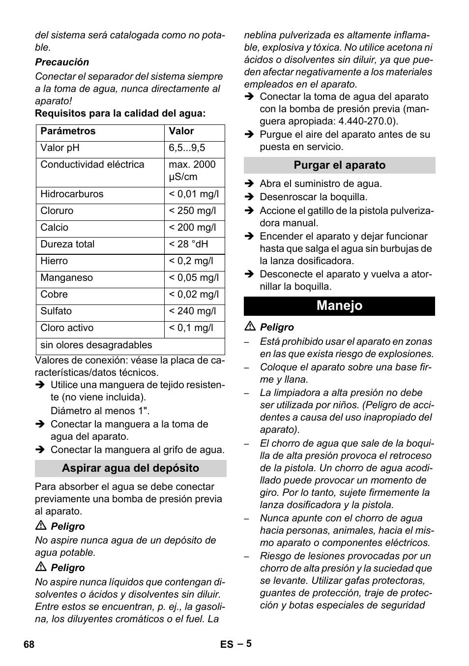 Manejo | Karcher HD 9-50-4 User Manual | Page 68 / 340