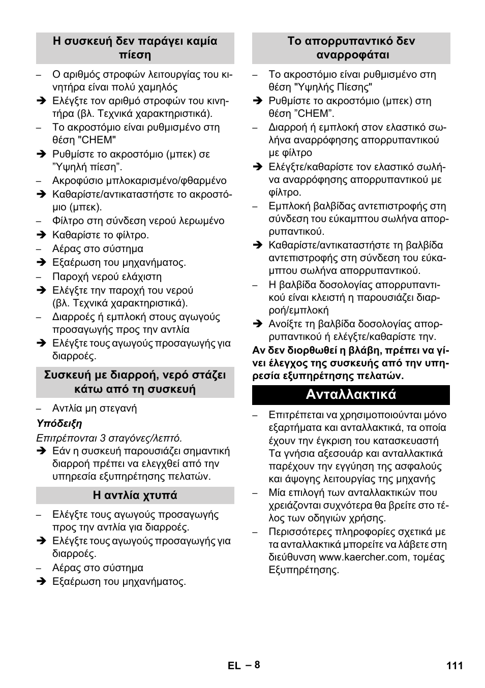 Ανταλλακτικά | Karcher HD 801 B User Manual | Page 111 / 254