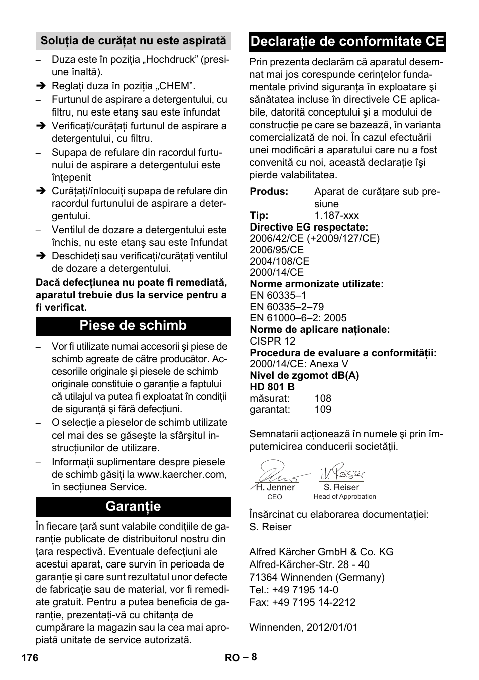 Karcher HD 801 B User Manual | Page 176 / 254