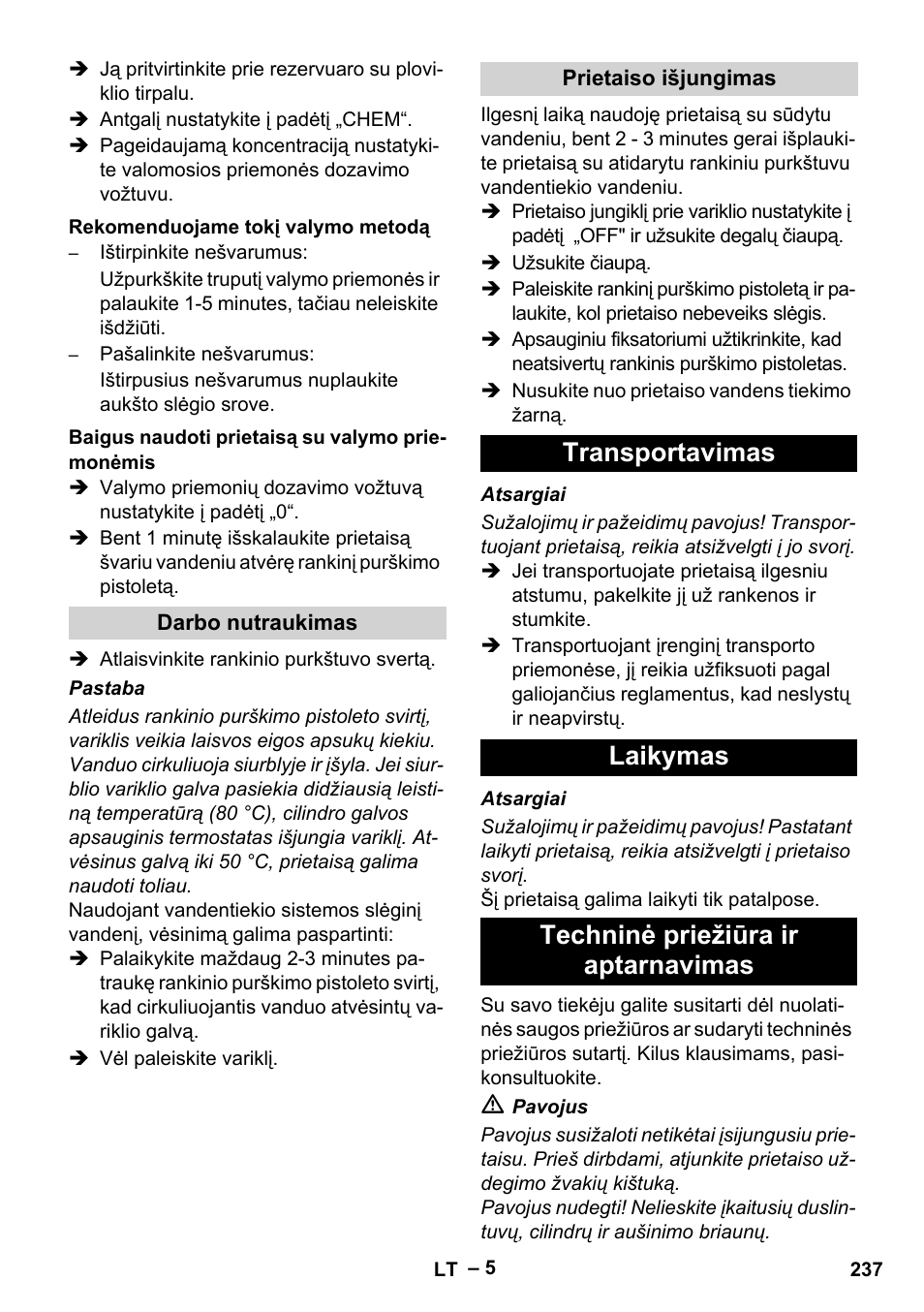 Karcher HD 801 B User Manual | Page 237 / 254