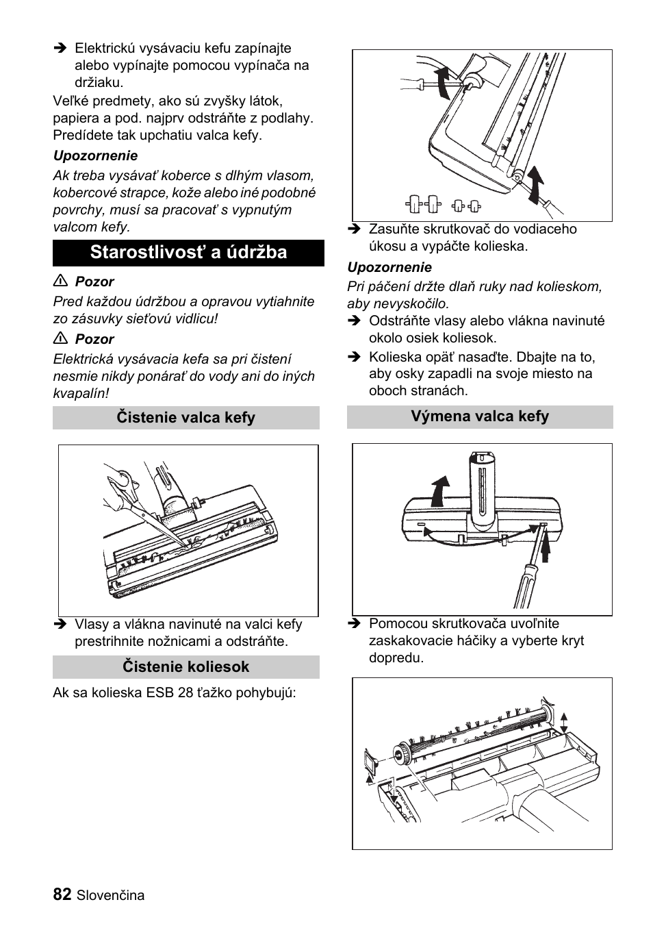 Starostlivosť a údržba | Karcher T 9-1 Bp User Manual | Page 82 / 112