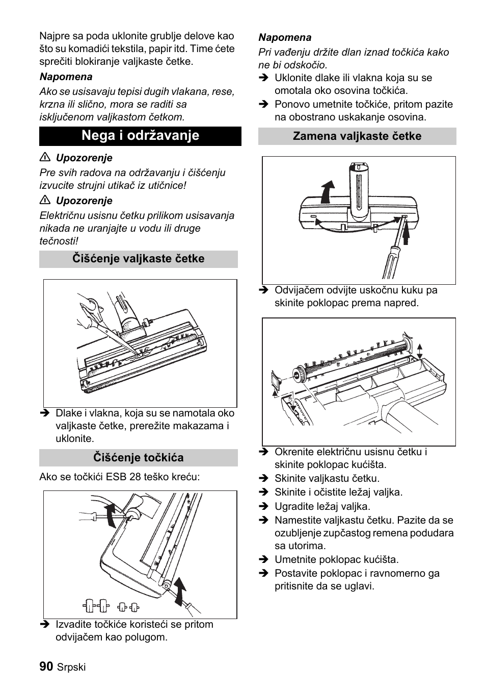 Nega i održavanje | Karcher T 9-1 Bp User Manual | Page 90 / 112