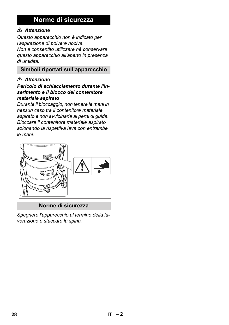 Norme di sicurezza, Simboli riportati sull’apparecchio | Karcher IV 60-36-3 W User Manual | Page 28 / 224