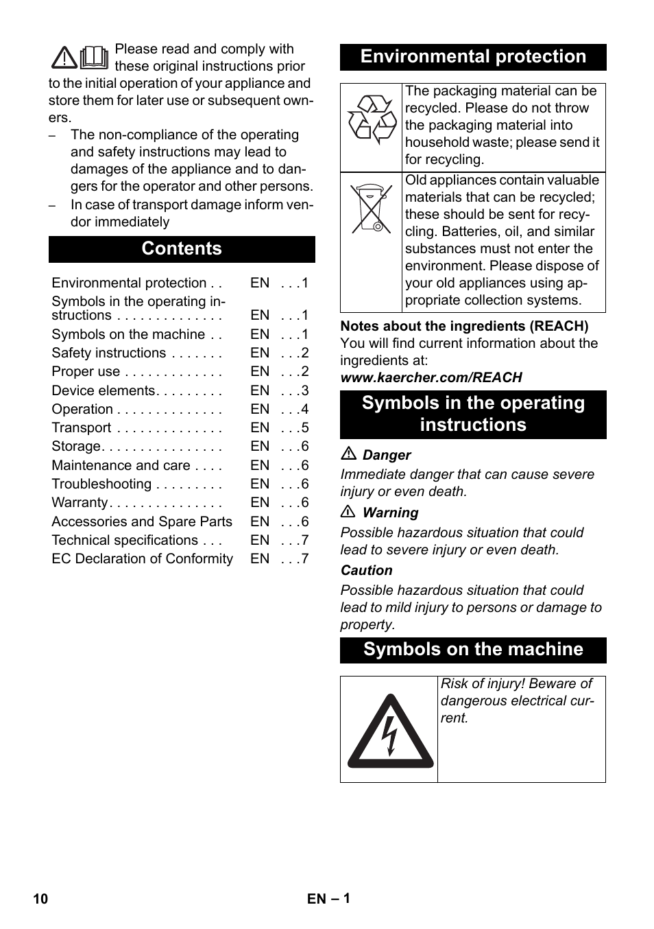 Karcher AB 20 User Manual | Page 10 / 204