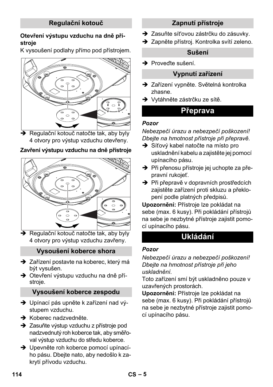 Přeprava ukládání | Karcher AB 20 User Manual | Page 114 / 204