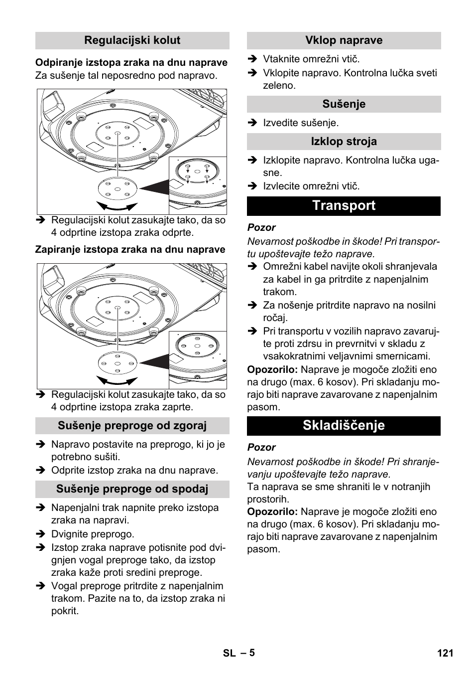 Transport skladiščenje | Karcher AB 20 User Manual | Page 121 / 204