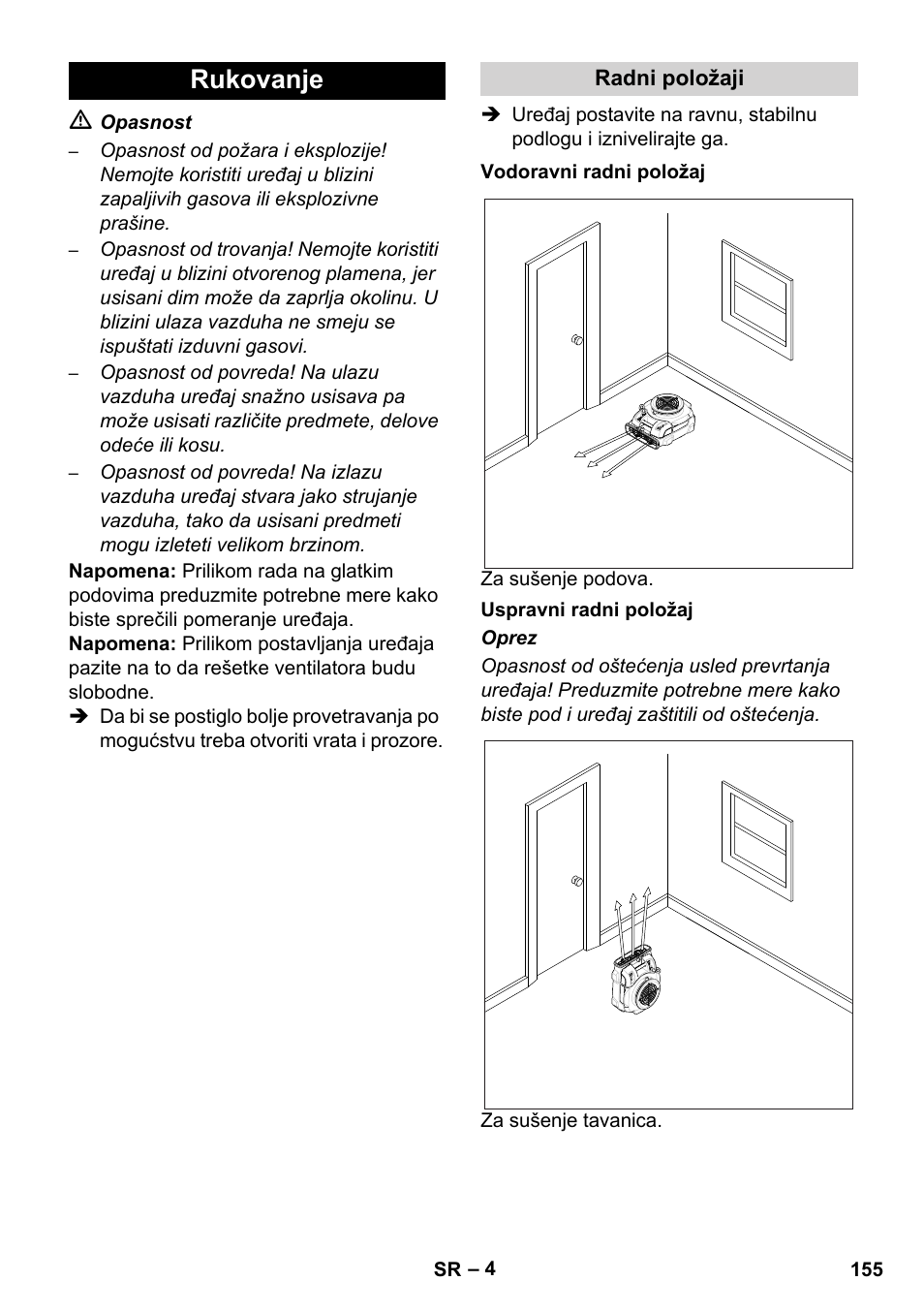 Rukovanje | Karcher AB 20 User Manual | Page 155 / 204