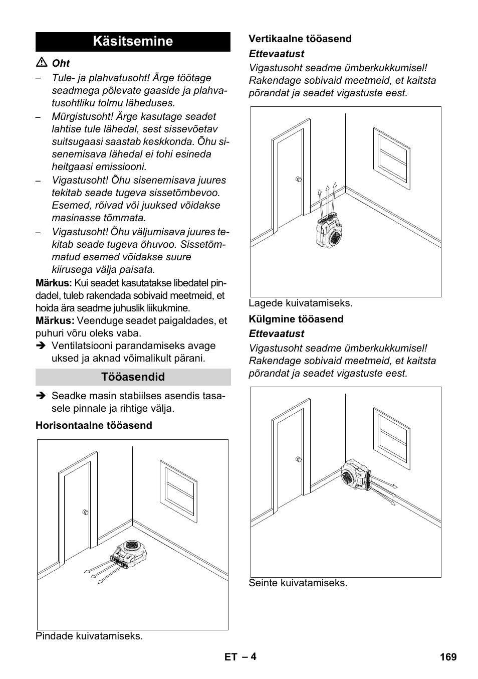 Käsitsemine | Karcher AB 20 User Manual | Page 169 / 204