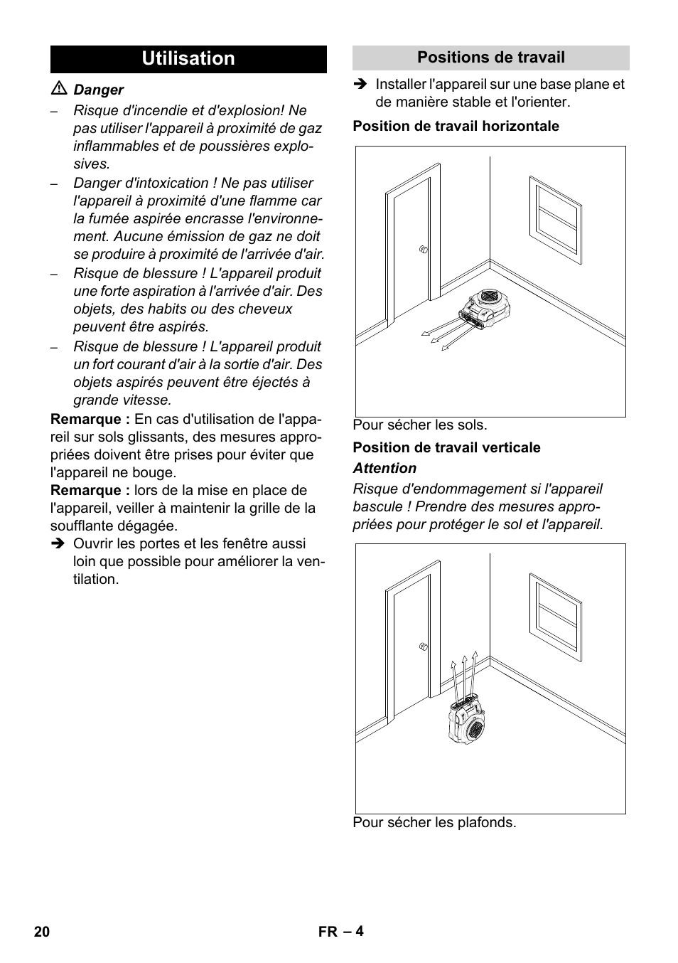 Utilisation | Karcher AB 20 User Manual | Page 20 / 204