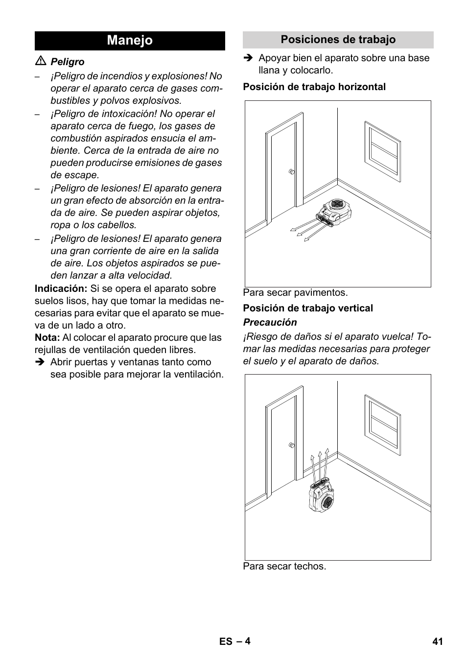 Manejo | Karcher AB 20 User Manual | Page 41 / 204