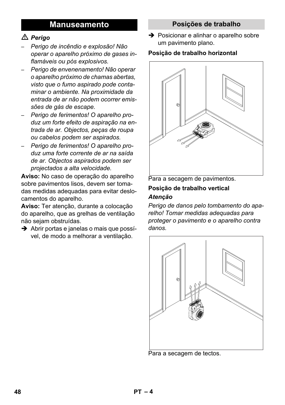 Manuseamento | Karcher AB 20 User Manual | Page 48 / 204