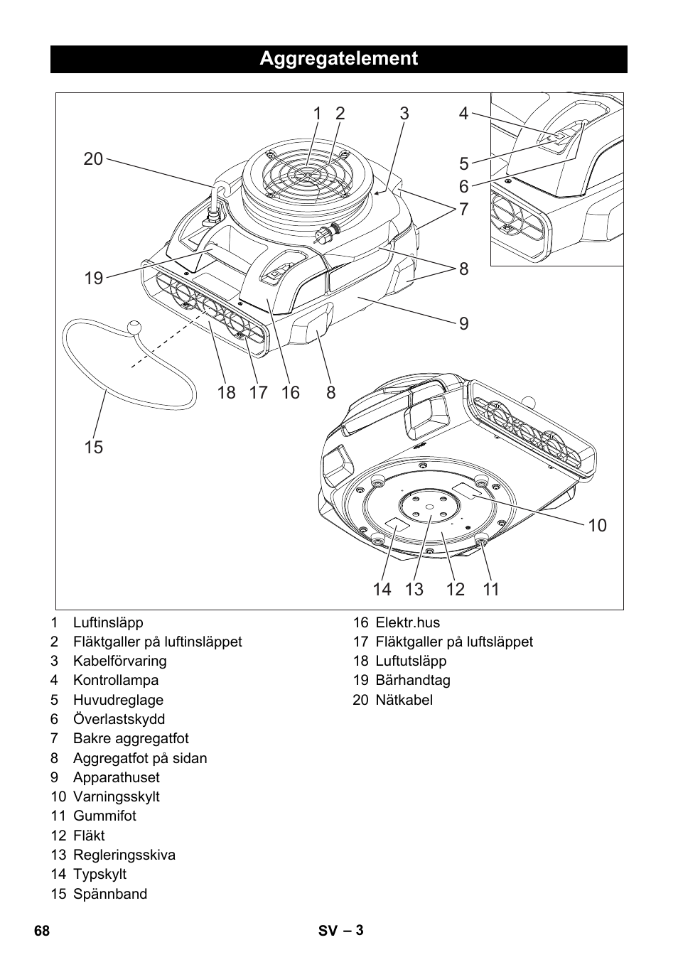 Aggregatelement | Karcher AB 20 User Manual | Page 68 / 204