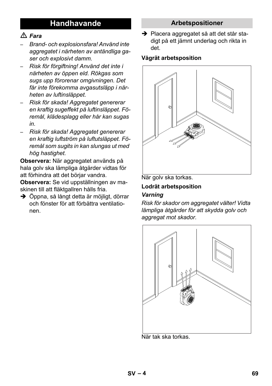 Handhavande | Karcher AB 20 User Manual | Page 69 / 204