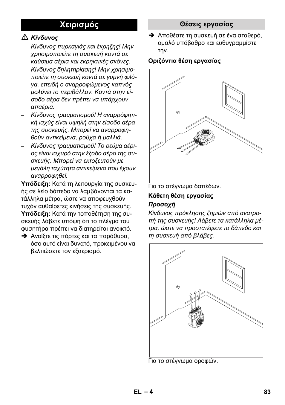 Χειρισμός | Karcher AB 20 User Manual | Page 83 / 204