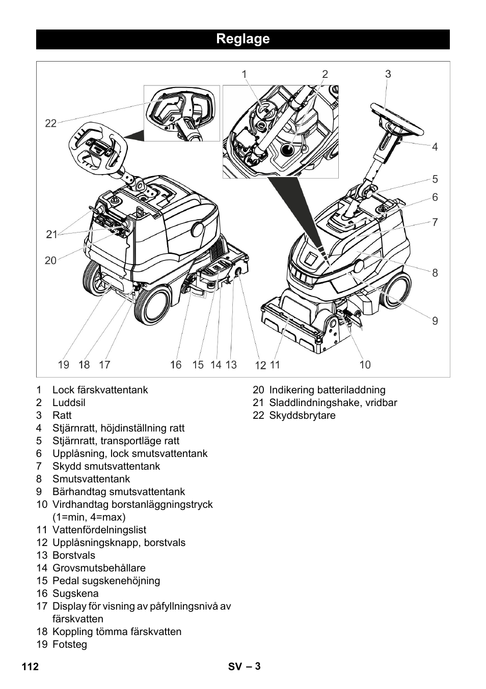 Reglage | Karcher BR 35-12 Bp Pack User Manual | Page 112 / 340