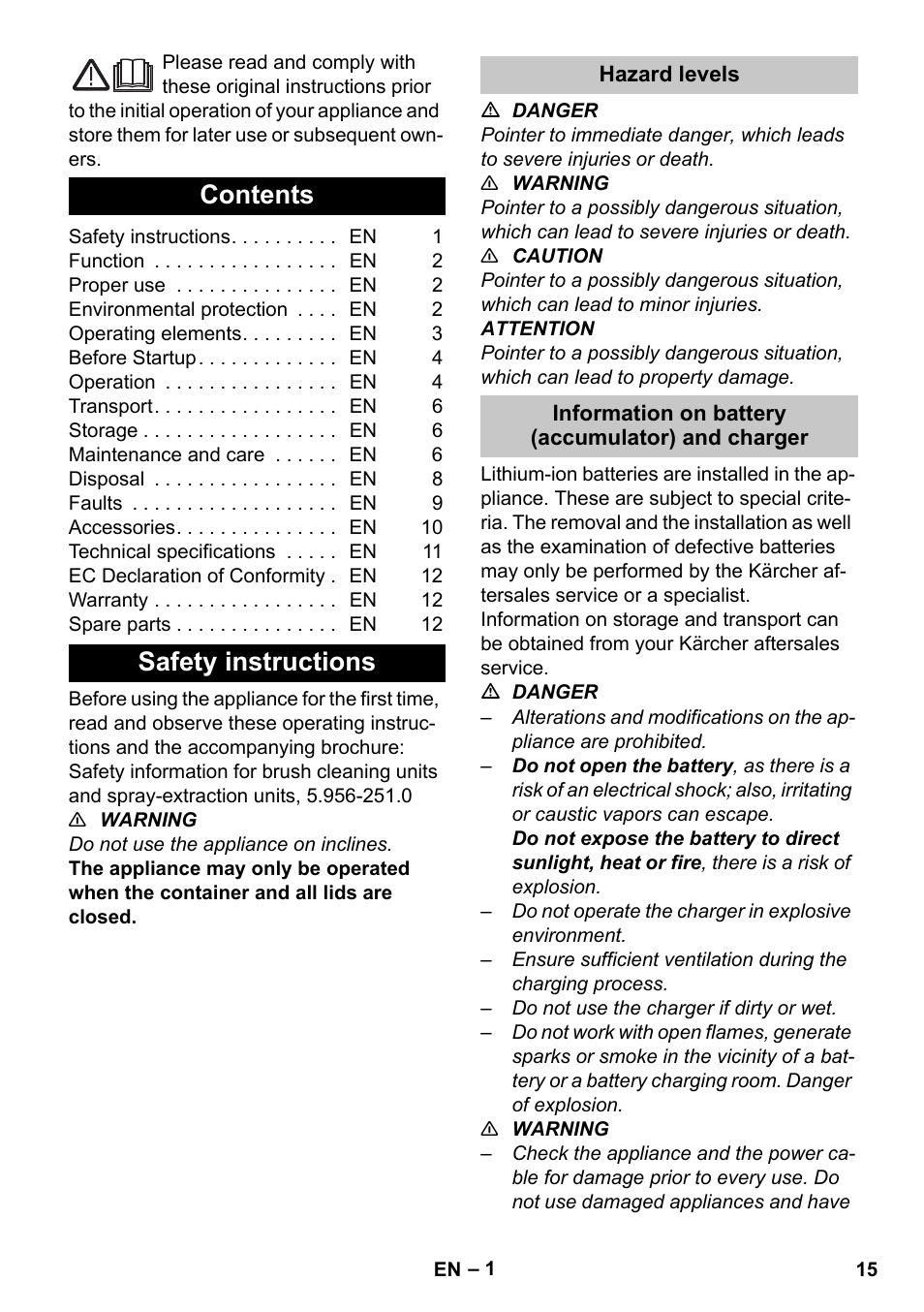 Karcher BR 35-12 Bp Pack User Manual | Page 15 / 340