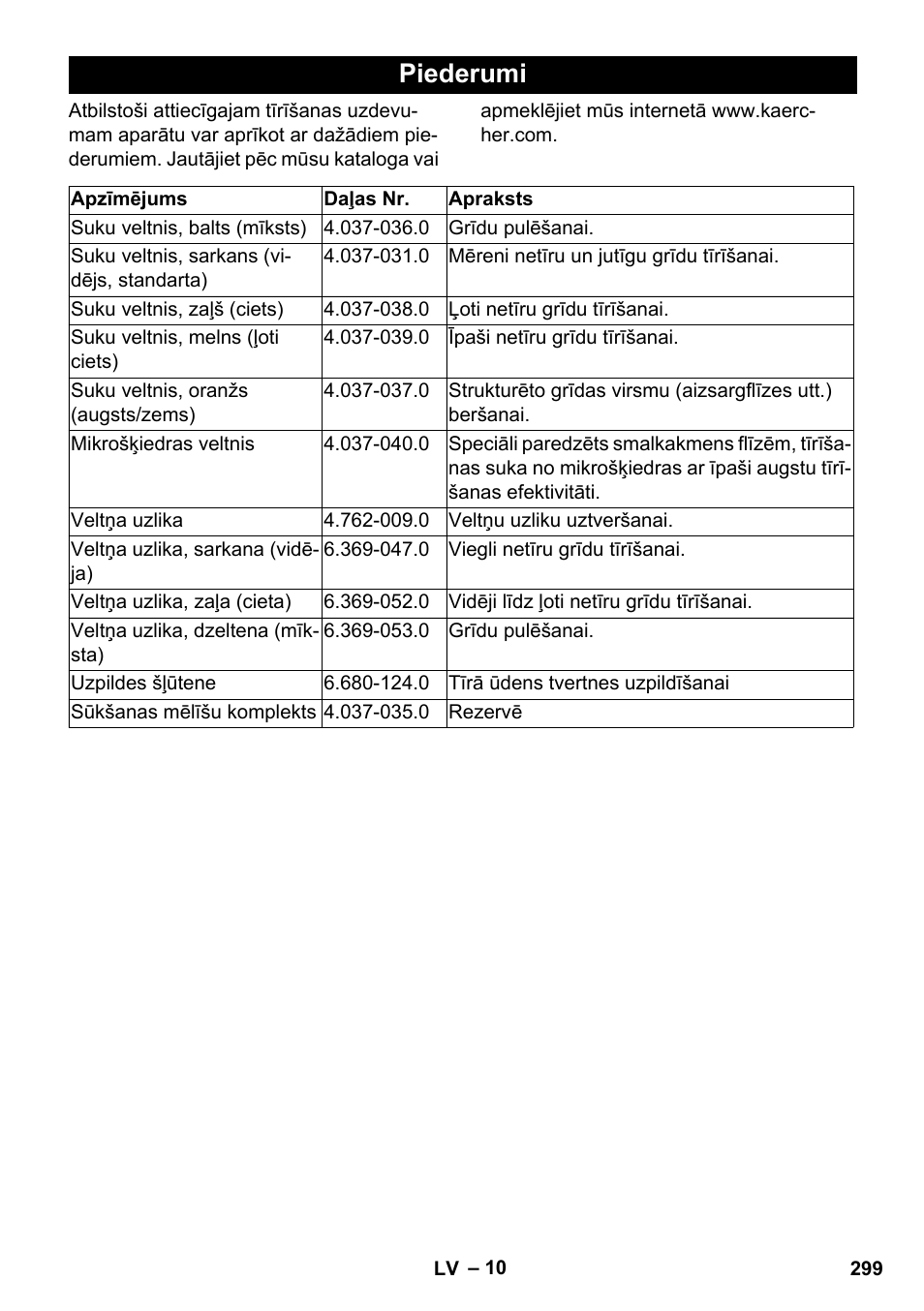 Piederumi | Karcher BR 35-12 Bp Pack User Manual | Page 299 / 340