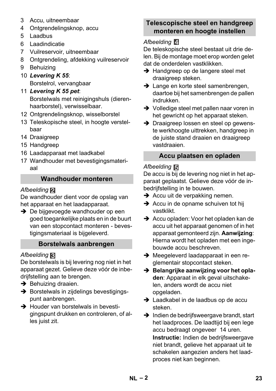 Karcher K 55 Pet Plus User Manual | Page 23 / 136