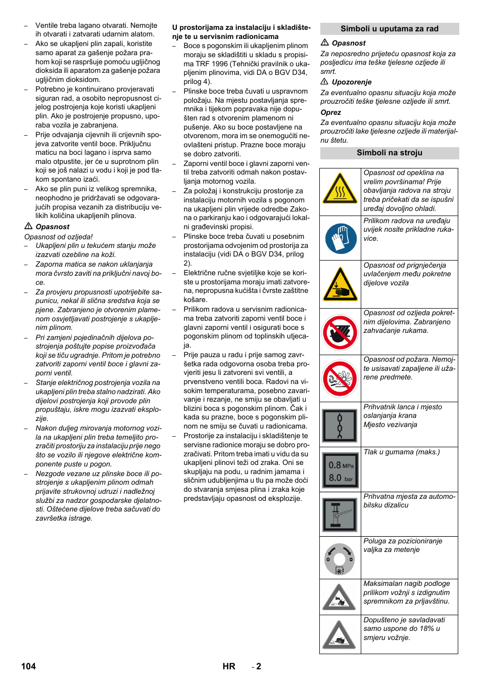 Karcher KM 150-500 LPG User Manual | Page 104 / 148