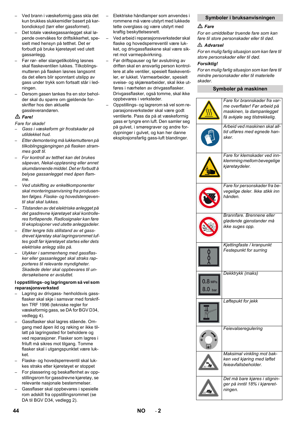 Karcher KM 150-500 LPG User Manual | Page 44 / 148