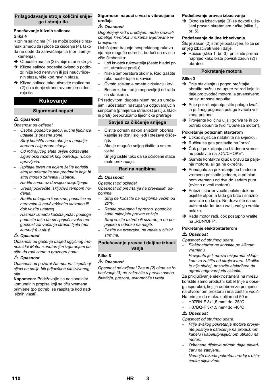 Rukovanje | Karcher STH 10-76 W User Manual | Page 110 / 136