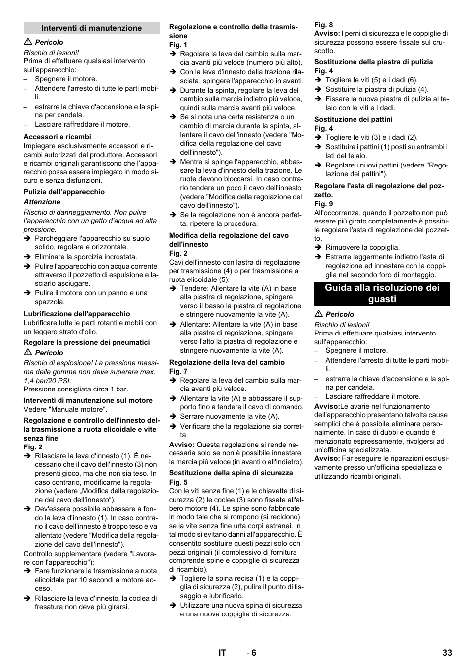 Guida alla risoluzione dei guasti | Karcher STH 10-76 W User Manual | Page 33 / 136